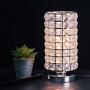 HAITRAL Crystal Table Lamp - Elegant Decorative Bedside Night Light Lamp, Chrome Silver Desk Lamp for Bedroom, Living Room, Girls Room or as Ideal Gifts (HT-BD016)