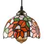 LITFAD Elegant Tiffany Style Pendant Light with Oversize Sunflower Pattern One-Light LED Ceiling Hanging Pendant Lamp Chandelier for Kitchen Island Dining Room Restaurant - D LITFAD Elegant Tiffany Style Pendant Light with Oversize Sunflower Pattern One-Light LED Ceiling Hanging Pendant Lamp Chandelier for Kitchen Island Dining Room Restaurant - D