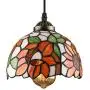 LITFAD Elegant Tiffany Style Pendant Light with Oversize Sunflower Pattern One-Light LED Ceiling Hanging Pendant Lamp Chandelier for Kitchen Island Dining Room Restaurant - D