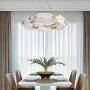 TZOE Crystal Pendant Light，Modern Chandelier，6-Light Round Chandeliers,Gold Metal&Clear Glass,Crystal Chandelier for Kitchen Island,Foyer,Dining Rooms,Bedroom,Liveing Room,Width 22.4 Inch