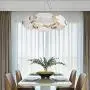 TZOE Crystal Pendant Light，Modern Chandelier，6-Light Round Chandeliers,Gold Metal&Clear Glass,Crystal Chandelier for Kitchen Island,Foyer,Dining Rooms,Bedroom,Liveing Room,Width 22.4 Inch