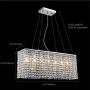 NOXARTE Modern Rectangular Chandelier Crystal Light LED Indoor Ceiling Hanging Lighting for Dining Room L31.5''xW7.8''xH11.8''