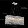 NOXARTE Modern Rectangular Chandelier Crystal Light LED Indoor Ceiling Hanging Lighting for Dining Room L31.5''xW7.8''xH11.8''