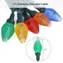 DEWENWILS Battery Operated Christmas Lights with Timer, Photocell Sensor, 22.5ft 40LED C7 LED Christmas String Light, Multi Color, Flash/Twinkle Light String (Strawberry)
