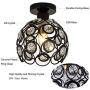 Ceiling Lighting Fixtures Chandelier Crystals Light, LED Flush Mount Ceiling Light for Kitchen Hallway Dining Rooms Living Rooms Bar (Black)