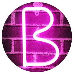 LED Neon Letters Light, Marquee Signs Light Up Letters USB Plug in Batteries Operated Night Light Pink Lamp Words Signs for Kids Teen Girls Bedroom Decor-Pink Letter B