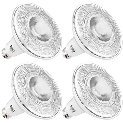 Sunco Lighting 4 Pack PAR38 LED Bulb with Dusk-to-Dawn Photocell Sensor, 15W=120W, 5000K Daylight, 1250 LM, Auto On/Off, Security Spotlight Indoor/Outdoor - UL & Energy Star Listed