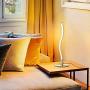 DLLT Spiral LED Table Lamp-Modern Bedside Desk Lamps, Contemporary Nightstand Light, 6W Decorative Night Table Lights for Bedroom, Living Room, Office, Home Decor, 3000K Warm White, Nickel, Plug in