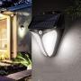 Solar Lights Outdoor with Motion Sensor Wall Light Flood Light Security Lights IP65 Waterproof Solar Power for Front Door Garden Patio Yard Garage Deck Steps entryways (White)
