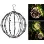 Elf Logic - 12'' Outdoor LED Light Ball - Hanging Tree Globe Light - Use as Outdoor Light Ball - Fold Flat Metal Ball Light Frame (Plug in with Timer, 12 Inch)
