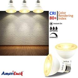 AmeriLuck PAR20 LED Light Bulbs, Dimmable Spot Light 40˚ Beam Angle, 500+ Lumens, 7W, 50W Equivalent, CRI 80+, UL Listed, Glass Filter, Wet Rated (3000K|Warm White, PAR20 2 Pack)