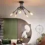 NEWSEE Flush Mount Ceiling Light Fixture Sputnik Chandelier Industrial Bedroom Lighting Fixtures Modern Style for Kitchen Dining Room Living Room Kitchen Hallway Cafe Bar (5 Light)