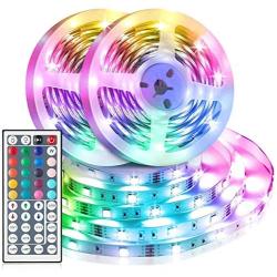 Miheal Led Strip Lights Kit 32.8 Ft (10m) 300leds Waterproof 5050 SMD RGB LED Flexible Lights with 44key ir Controller and Power Supply for Home,Kitchen,Trucks,Sitting Room and Bedroom Decoration.