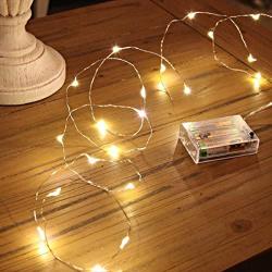 LED String Lights, ANJAYLIA 16.5Ft/5M 50leds Battery Operated Fairy Lights for Garden Home Party Wedding Festival Decorations(Warm White)