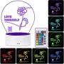 BTS 3D Led Night Light, 16 Colors Changing Lamp with Smart Touch Nightlight & Remote Control Lamp for Children Kids Christmas and Birthday Gifts (Love Yourself)