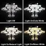 Qihang Modern Crystal LED Chandelier Flower Shaped Pendant Light Flush Mount Ceiling Lamp Fixture for Dining Room Bedroom Living Room Study Room(Variable Light/Non-dimmable)