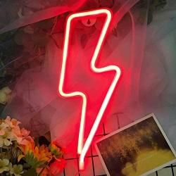 Lightning Neon Signs for Wall Decor,USB or Battery Decor Light,Neon Light for Bedroom,LED Neon Decorative Lights for Christmas,Party,Girls Living Room (Red)