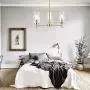 VINLUZ 3 Lights Modern Chandeliers Metal Light Fixtures Ceiling Brushed Brass Industrial Pendant Lighting for Dinging Room Living Room Kitchen Bedroom Hallway