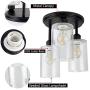 DLLT Semi Flush Mount Ceiling Light Farmhouse, Clear Glass Chandelier Ceiling Light Fixture with 3-Light for Dining Room, Hallway, Kitchen, Bedroom, Entryway, E26 Base Black DLLT Semi Flush Mount Ceiling Light Farmhouse, Clear Glass Chandelier Ceiling Light Fixture with 3-Light for Dining Room, Hallway, Kitchen, Bedroom, Entryway, E26 Base Black