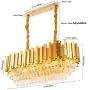 Luxury K9 Crystal Pendant Light,Oval Crystal Chandelier 3 Tiers Raindrop Crystals Flush Mount Ceiling Light Fixture with Adjustable Hanging Chain for Dining Room Living Room,E14 x 10 Lights,Gold