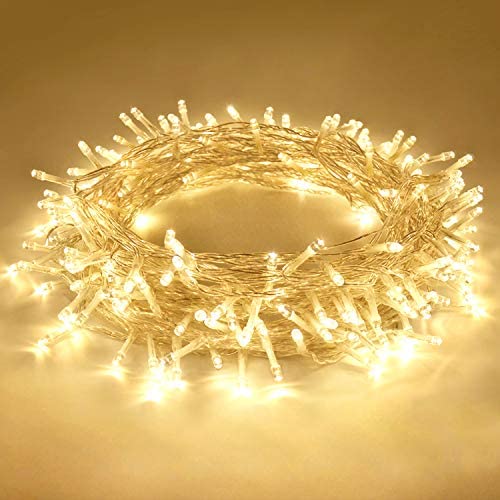 JMEXSUSS 400 LED Christmas Lights Outdoor Indoor String Lights with 8 Modes Warm White Christmas Tree Lights Plug in