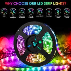 LED Strip Lights, IWVMEM RGB 32.8ft Flexible LED Strips, IP65 Waterproof, Music Sync Color Changing Light Kit, SMD 5050 LED Tape Lights with 44-Key IR Remote Control, for Home Party Decoration