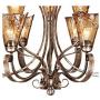 Amber Scroll Golden Bronze Silver Large Chandelier 35 1/2'' Wide Rustic Art Glass 9-Light Fixture for Dining Room House Foyer Kitchen Island Entryway Bedroom Living Room - Franklin Iron Works