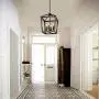 Q&S Farmhouse Chandelier Light Fixture,Vintage Rustic Pendant Lighting,Rectangle Lantern,ORB+Bronze Rubbed Finish,Metal Lighting Fixtures for Dining Room,Kitchen,Foyer,Entryway,4 Lights
