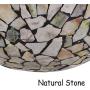 Tiffany Ceiling Lamp, Artzone Handcrafted Light Fixture Ceiling, Stained Glass Ceiling Light for Foyer, Living Room, Dining Room, Bedroom, Bathroom - 16'' Natural Stone Lampshade