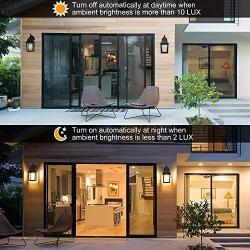 Dusk to Dawn Sensor Outdoor Wall Lanterns, Exterior Wall Lights Fixture with E26 Base LED Bulb, Wall Mount Sconce Anti-Rust Waterproof Matte Black Wall Lamp with Clear Glass Shade for Garage Doorway