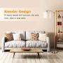 LED Floor Lamp with Dimmer, Fully Dimmable Standing Lamp Modern Tall Pole Lamp with Hanging Fabric Shade and Silver Base Montage Reading Light for Living Room Bedroom, Bright 8W LED Bulb Included