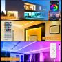 LED Strip Lights 32.8ft, RGB LED Light Strip, Led Music Sync Color Changing Light Timing with 44 Keys Music Remote Bluetooth APP Controller Rainbow Led Lights for Bedroom, TV, Party