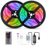 Led Strip Lights 65.6ft XYUAN 5050 RGB 600 LEDs Strip with IR Remote 12V Power Supply Flexible Color Changing Led Rope Lights for Bedroom Home Kitchen Party TV Backlight DIY Decoration