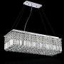 Cretifity Modern Crystal Chandelier, K9 Crystal Rectangle Raindrop Pendant Light Fixture, Flush Mount LED Ceiling Chandelier for Dining Room Island, Foyer, Living Room L23.6'' x W9.4'' x H47.2''