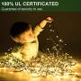 Decute 105FT 300 LED Outdoor Christmas String Lights Indoor UL Certified with End-to-End Plug 8 Modes, Waterproof Starry Light for Christmas Tree Halloween Patio Garden Wedding Party Decor, Warm White