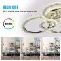 Garwarm LED Ceiling Lamp 76W Modern Close to Ceiling Light Dimmable 6 Rings Ceiling Chandelier for Living Room Bedroom,Chrome