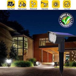 Landscape Lights Outdoor Solar Powered, Dusk to Dawn Path Lights 5000K Daylight, Solar Uplights for Tree, 2-in-1 Wireless Low Volt Garden Backyard Floodlights, EMANER (5000K Solar Spotlights, 2-Pack)