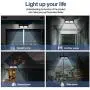 KOMINT Solar Motion Lights Outdoor, 258 LEDs Super Bright LED Solar Lights Outdoor IP65 Waterproof Outdoor Solar Lights for Garden Fence Patio Backyard Garage(2 Pack)