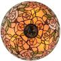 SUSUO Romanticism Style Colorful Stained Glass Flush Mount Ceiling Fixture with Pink Rose Pattern Art Deco Ceiling Light for Bedroom Living Room Hallway Kitchen