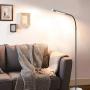 Joly Joy LED Modern Floor Lamps, Flexible Gooseneck Standing Reading Light W/Stable Base, 4 Color & 5 Brightness Dimmer, Touch & Remote Control, for Living Room, Chair, Couch, Office Task (Black)