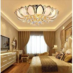 KALRI Luxury Crystal Indoor Chandeliers, Modern Gold Flush Mount Ceiling Light Pendant Lamp Fixture for Living Room, Dining Room and Bedroom, Diameter 23.6