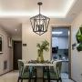 VINLUZ Modern Pendant Lighting Oil Rubbed Bronze Kitchen Island 4 Light Fixtures Ceiling, Industrial Lantern Chandeliers Geometric Metal Farmhouse Hanging Lights Dining Room Brdrooms