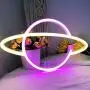 iceagle Planet Light Neon Signs Neon Lights for Wall Decor,USB or Battery LED Signs for Bedroom, Decorative Neon Light Sign for Christmas,Birthday Party, Living Room, Girls,Kids Room