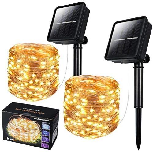 2 Pack Solar String Light Outdoor, 78 Feet 240 Led Outdoor Waterproof Copper Wire 8 Modes Fairy Lights for Garden, Christmas, , Wedding, Party