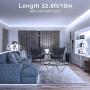 Onforu 32.8ft White LED Strip Light, Dimmable Tape Light, 6000K Daylight Bright White Ribbon Light, 12V Flexible Strip Lighting with 2835 LEDs for Mirror, Under Cabinet, Home, Bedroom, Non-Waterproof
