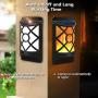 Solar Flame Lights Outdoor, Aityvert Waterproof Flickering Flame Solar Lights Dark Sensor Auto On/Off 66 LED Solar Powered Wall Mounted Night Lights Lattice Design for Pathway Patio Deck Yard 4 Packs