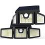 Solar Lights, PERFECTDAY Solar Motion Sensor Light Super Bright Outdoor 128 LED Security Lighting White, 2PK