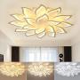 Modern LED Ceiling Light Dimmable Light Fixture Lotus Flower Petal Ceiling Lamp with Remote Control Flush Mount Chandelier for Bedroom Dining Room Kitchen (Number of Lights: 6+12)