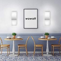 LED Wall Sconce Set of Two Plug in Wowatt Lighting Decor for Living Room Daylight White 5000K 12W Modern Wall Lamp Acrylic On/Off Switch Night Light for Pathway, Bedroom, Balcony, Indoor