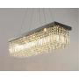 Moooni Rectangular Clear Crystal Chandelier Lighting Modern Dining Room Pendant Lighting Painted Black Finish L31.5'' x W9.8'' x H9.8''